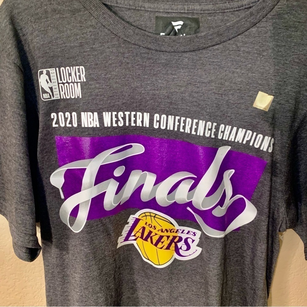 NEW Fanatics Lakers Tee Mens Small Grey LA Lakers 2020 NBA Western Conf Champs - Picture 2 of 9